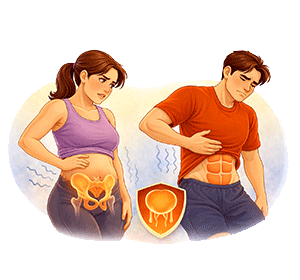 Weak core or pelvic floor muscles